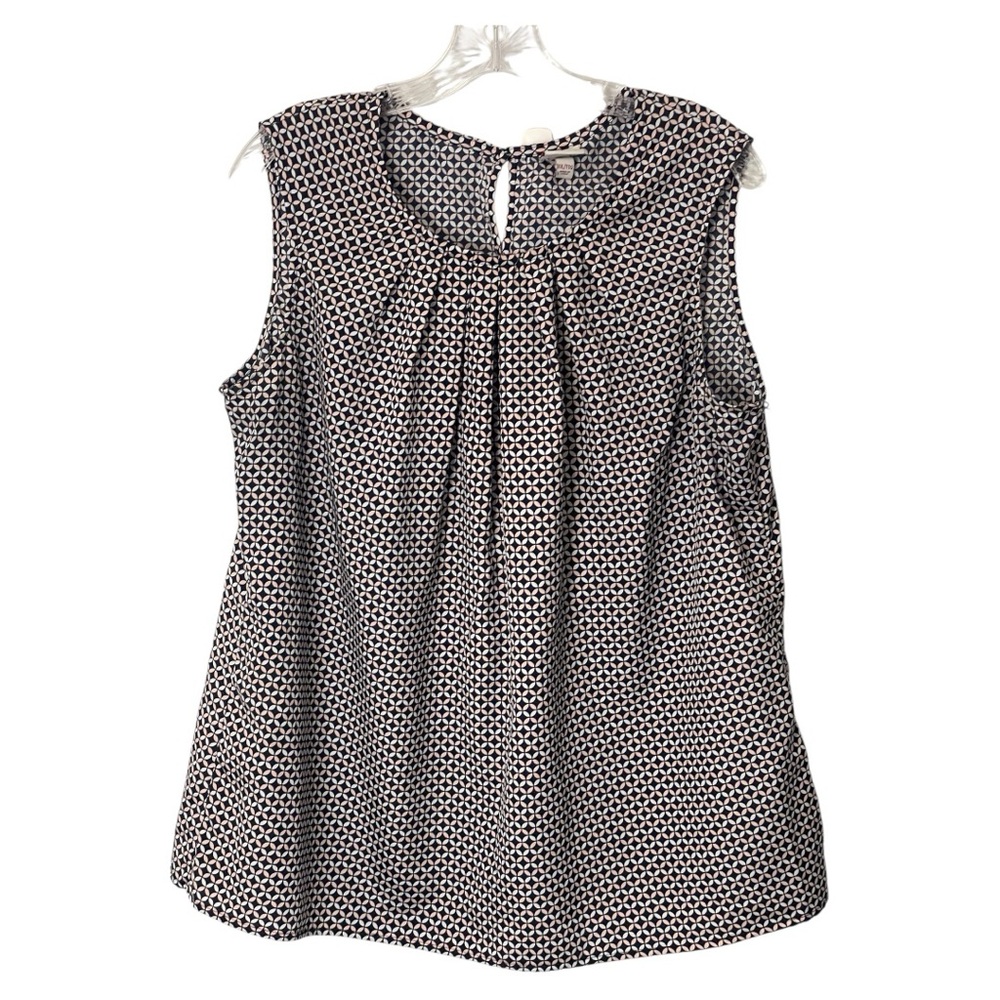 Merona Black and White Geometric Sleeveless Blouse